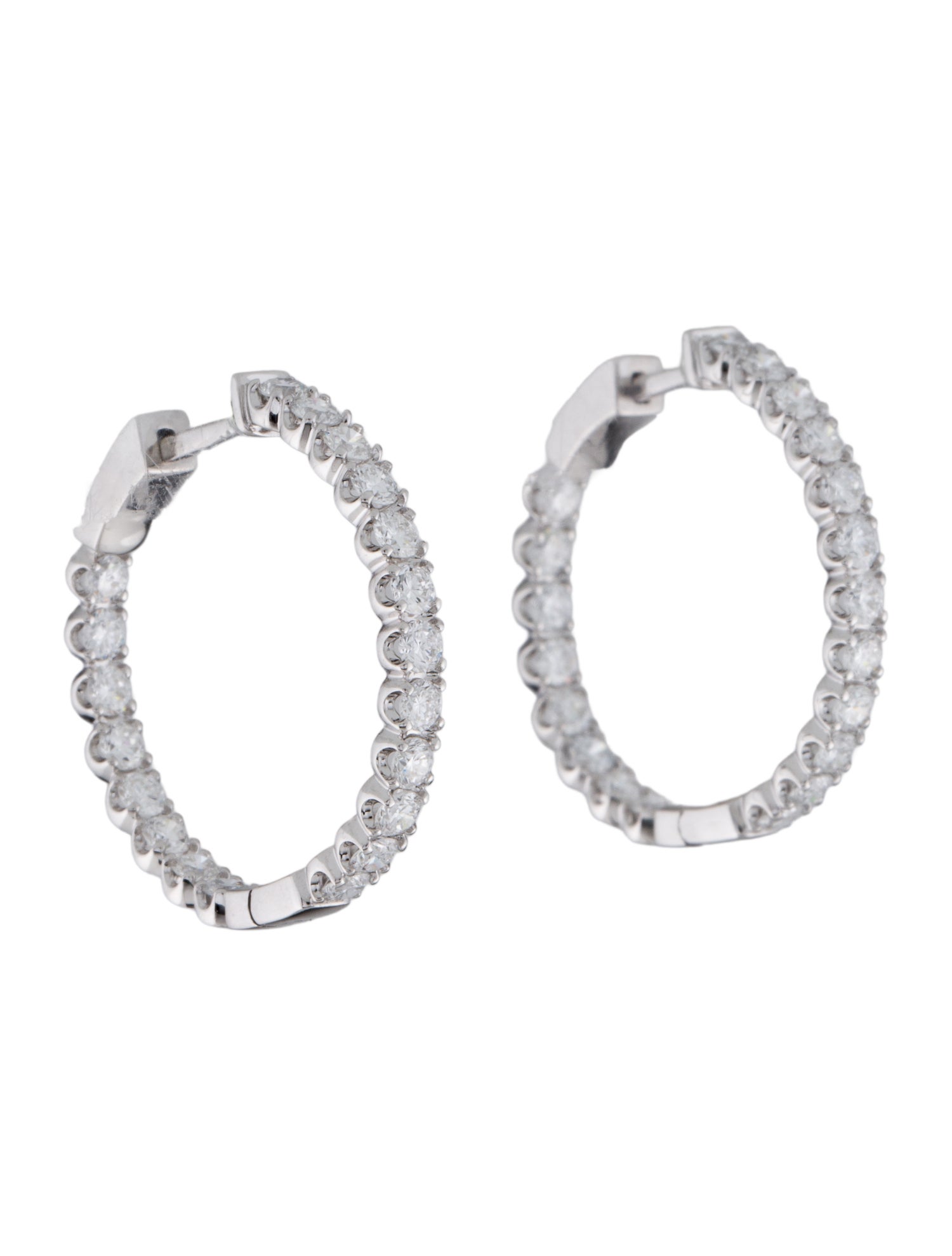 Earrings 14K 2.00ctw Lab-Grown Diamond inside-Out Hoop
