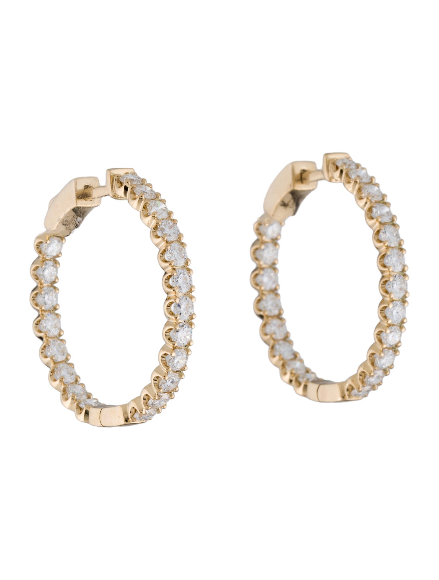 Earrings 14K 2.00ctw Lab-Grown Diamond Inside-Out Hoop