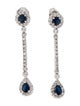 Earrings 14K Sapphire & Diamond Drop Earrings