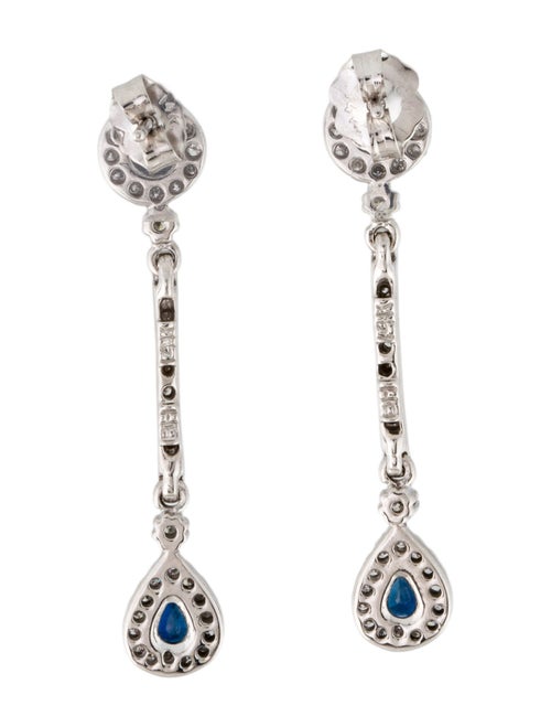 Earrings 14K Sapphire & Diamond Drop Earrings