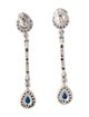 Earrings 14K Sapphire & Diamond Drop Earrings