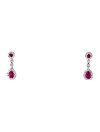Earrings 18K Ruby & Diamond Drop Earrings