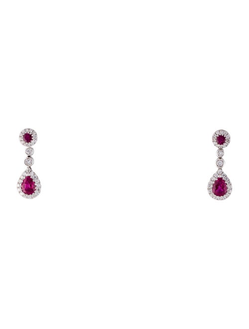 Earrings 18K Ruby & Diamond Drop Earrings