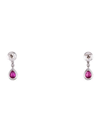 Earrings 18K Ruby & Diamond Drop Earrings