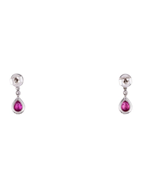 Earrings 18K Ruby & Diamond Drop Earrings