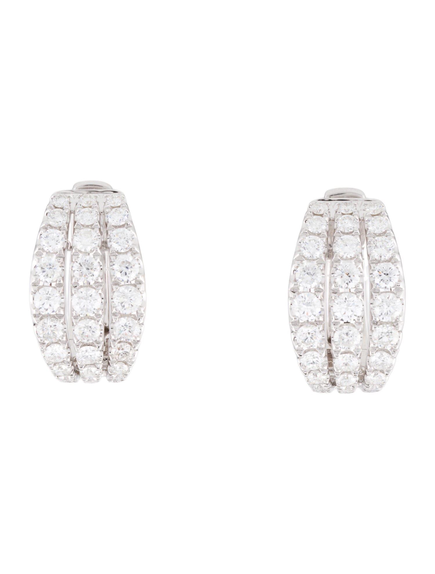 Earrings 14K 3.00ctw Diamond Hoop Earrings