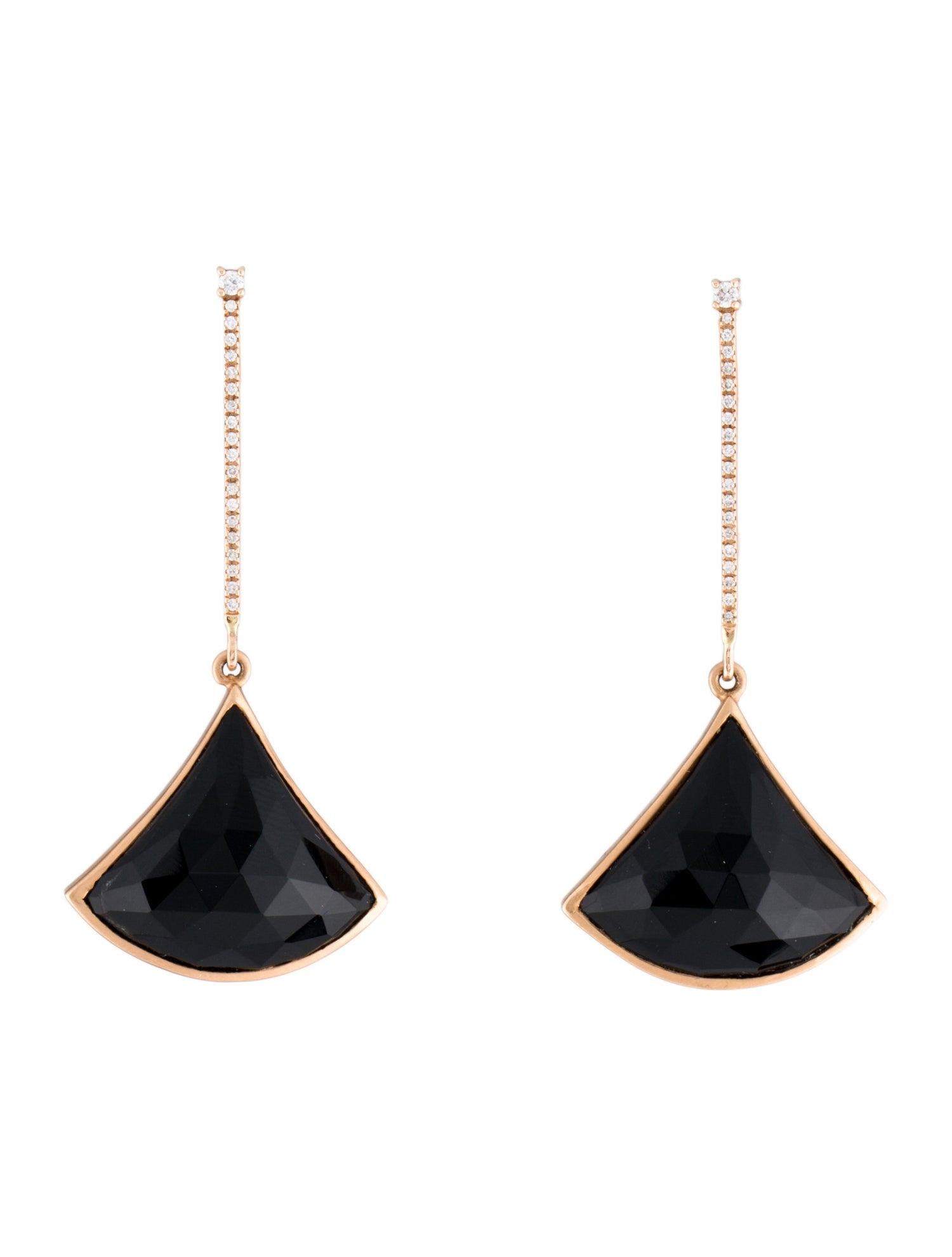 Earrings 18K Diamond & Onyx Drop Earrings