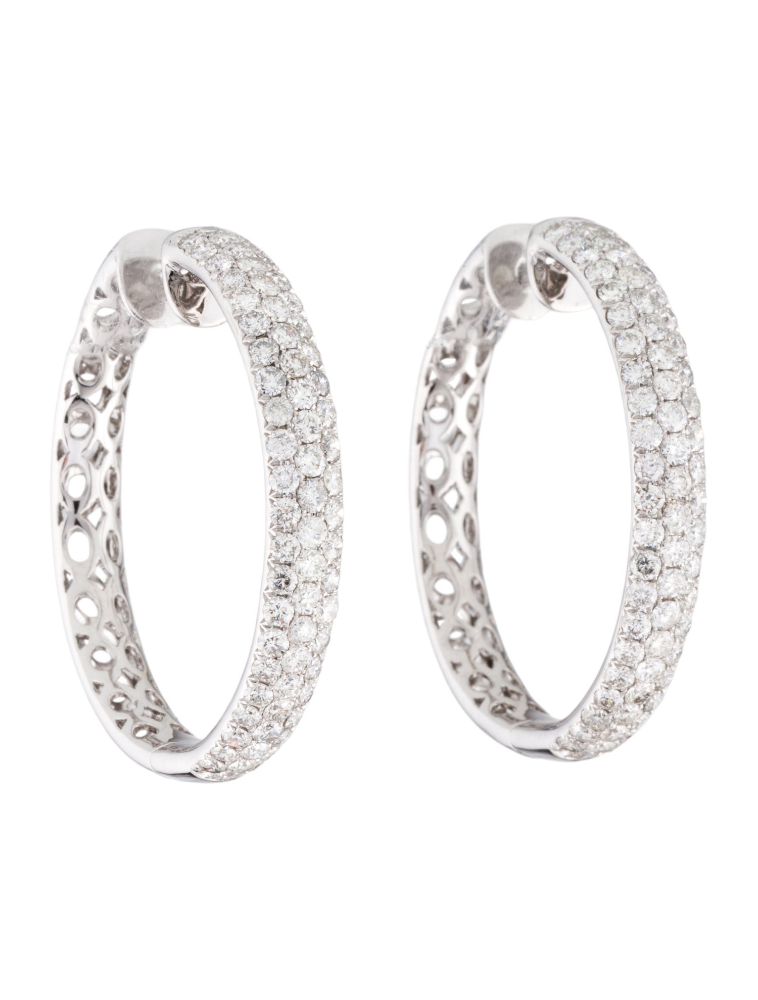 Earrings 14K 4.25ctw Diamond Hoop Earrings