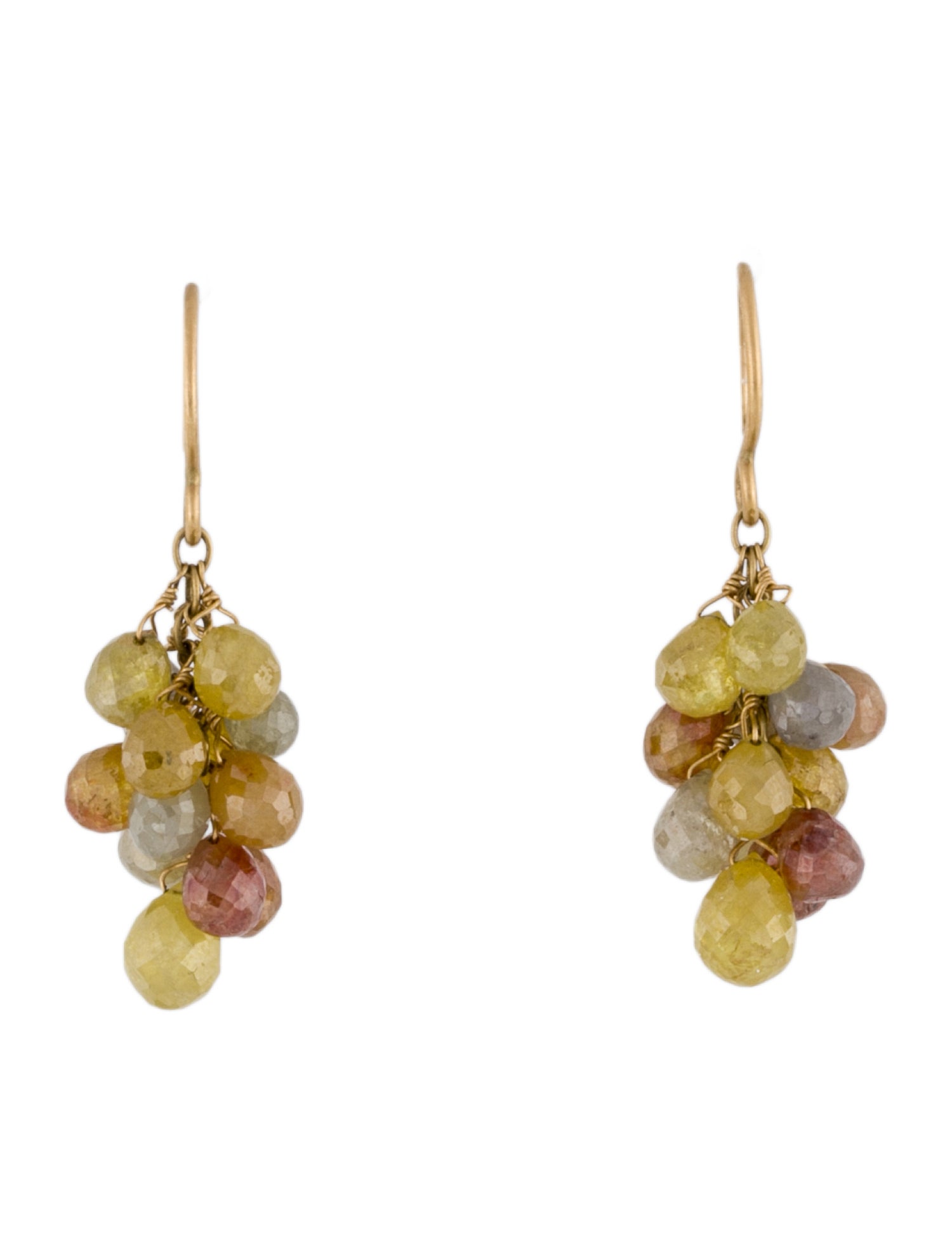 Earrings 18K Diamond Cluster Drop Earrings