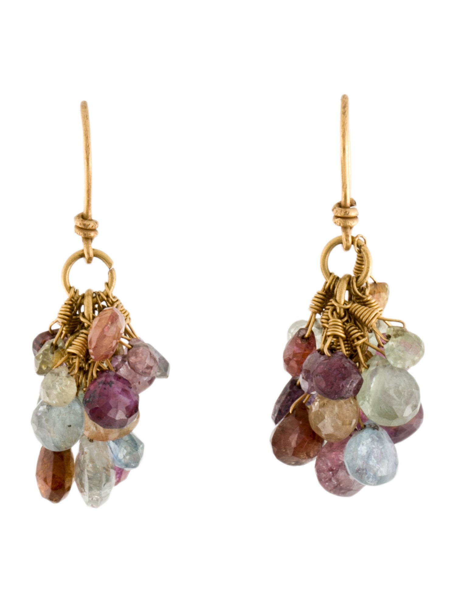 Earrings 20K Multi-Color Sapphire Chandelier