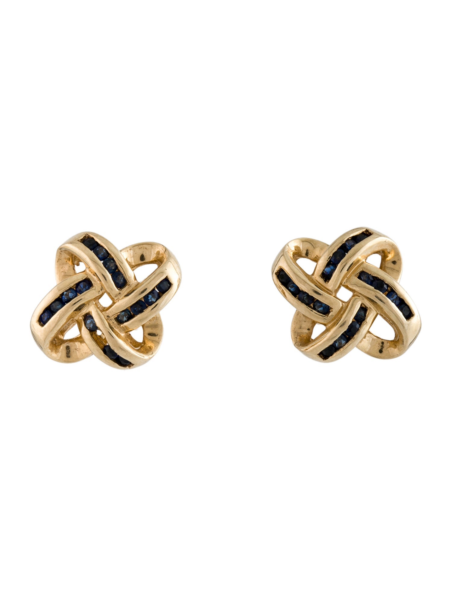 Earrings 14K Sapphire Knot Stud