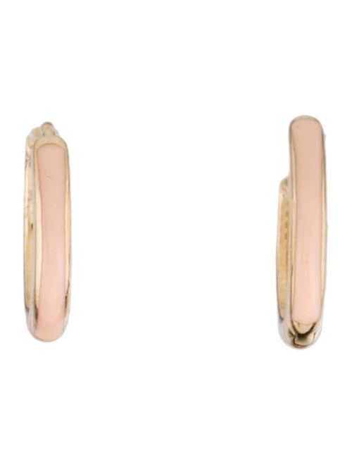 Earrings 14K Diamond & Enamel Hoop Earrings