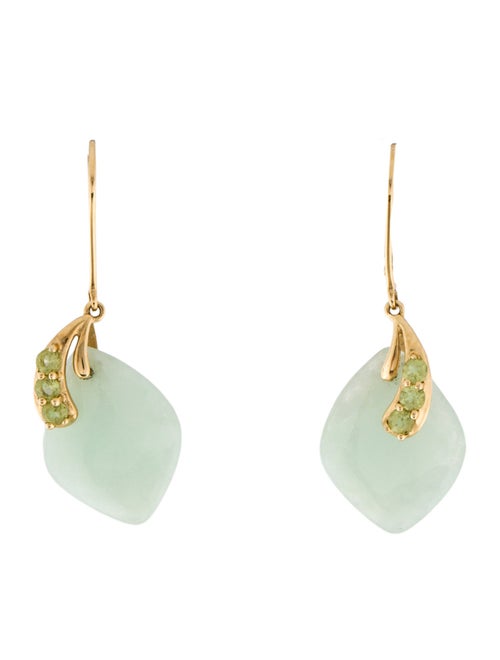 Earrings 14K Jadeite & Peridot Drop Earrings