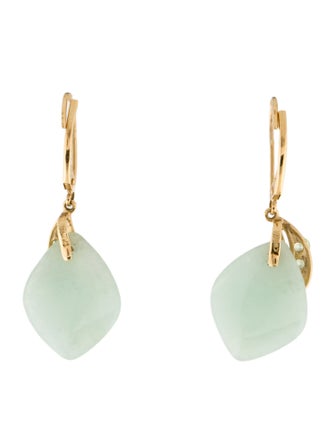 Earrings 14K Jadeite & Peridot Drop Earrings