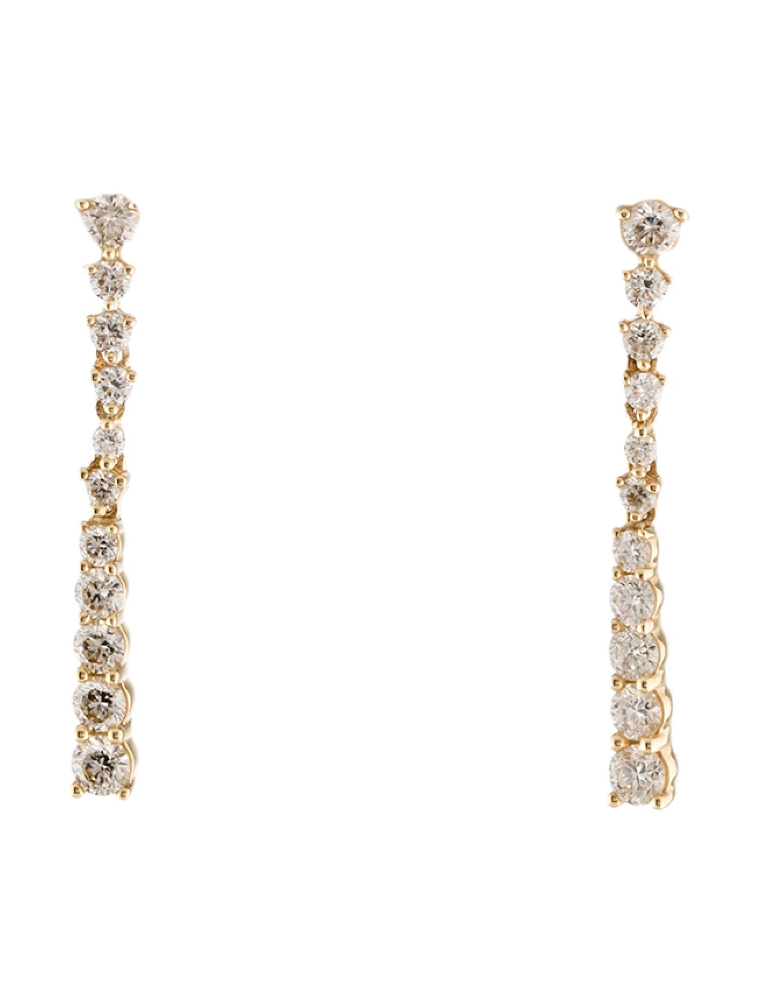 Earrings 14K 1.00ctw Graduated Diamond Linear Drop Earrings