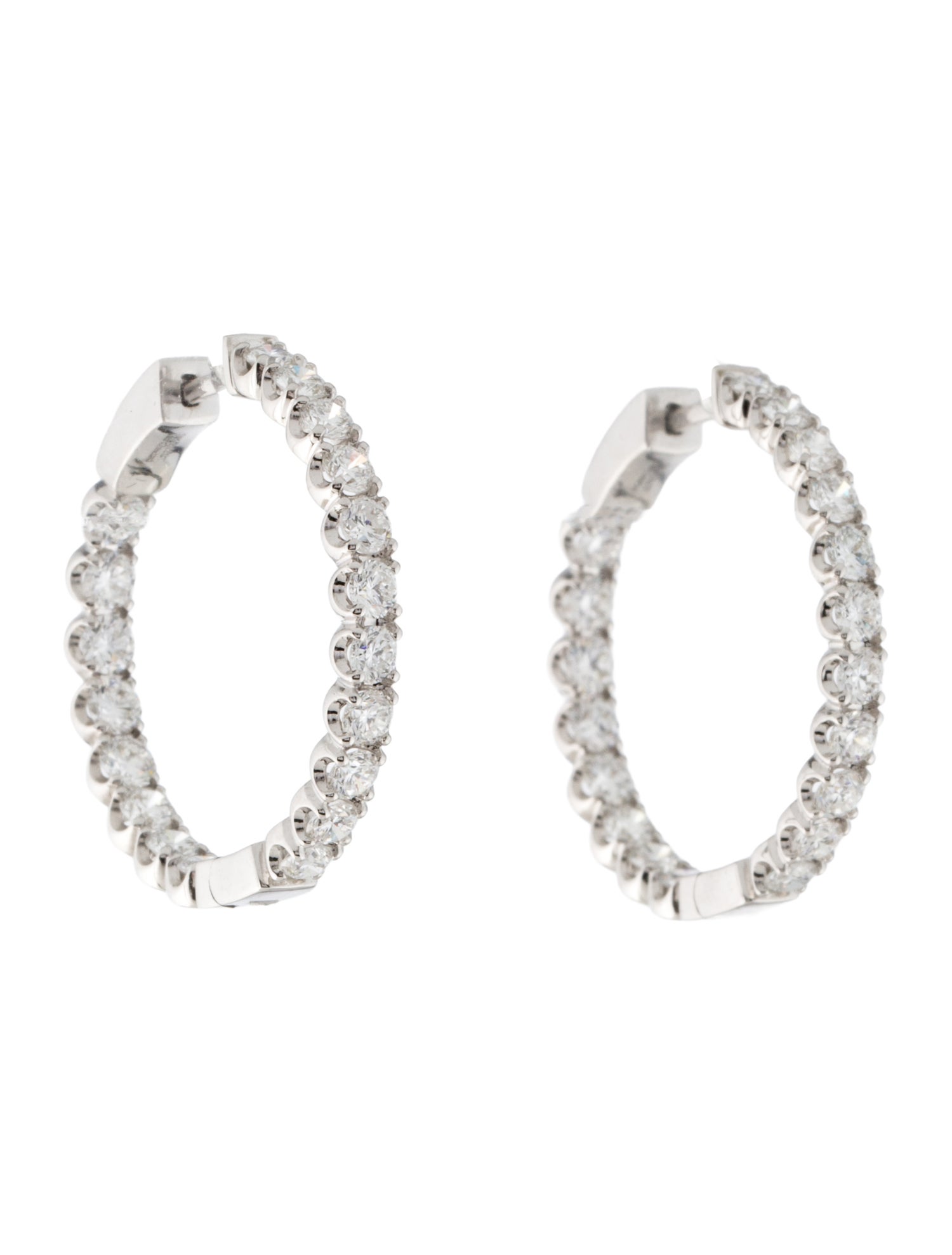 Earrings 14K 3.00ctw Lab-Grown Diamond Inside-Out Hoop Earrings