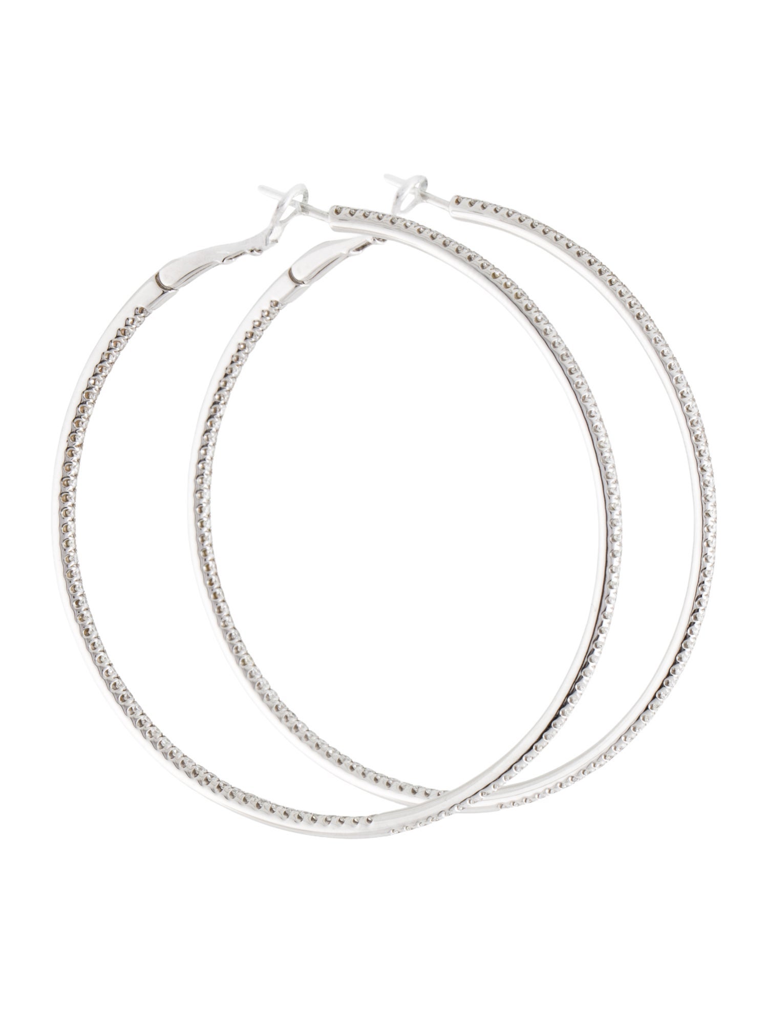 Earrings 18K 2.14ctw Diamond Inside-Out Hoop