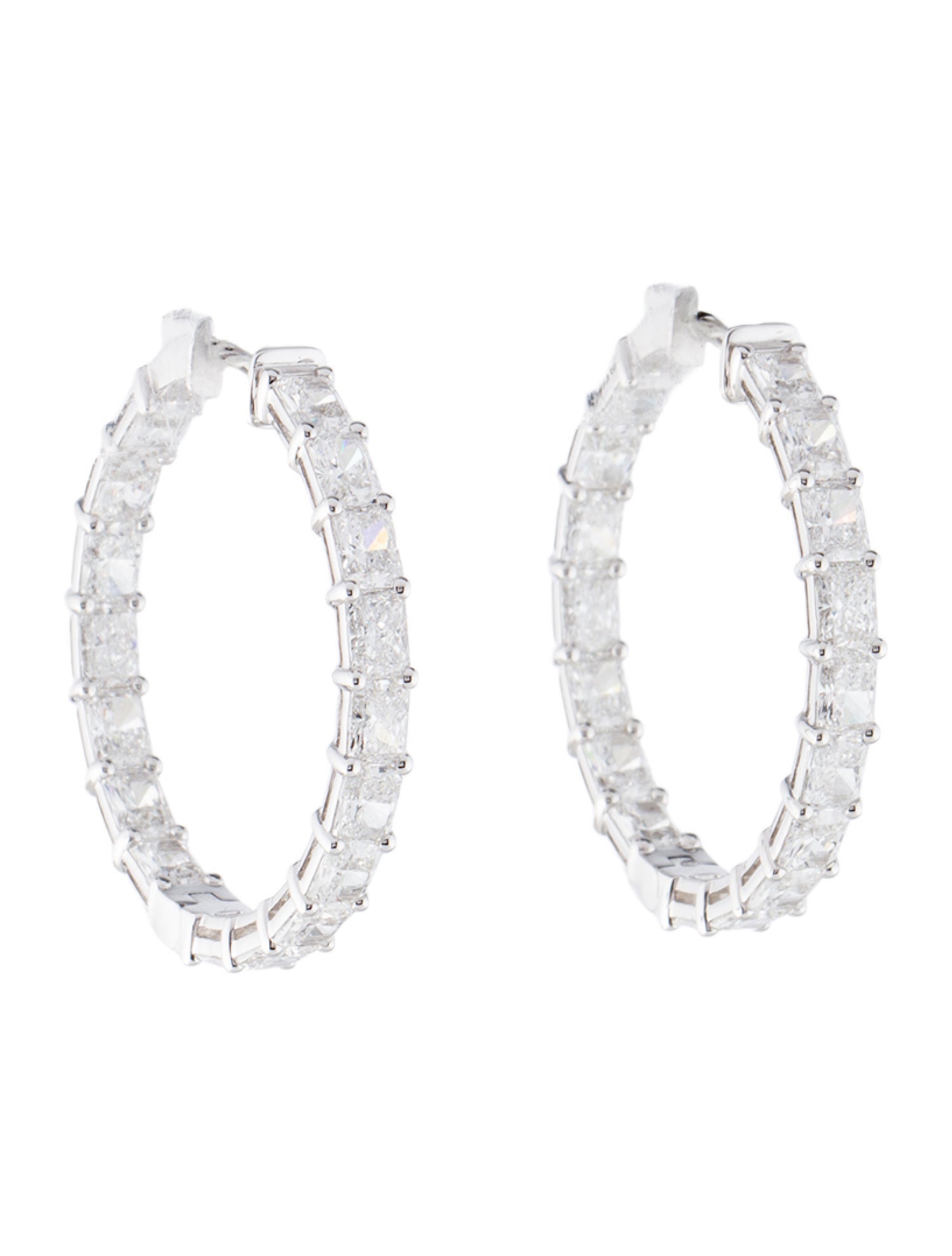 Earrings 14K 7.48 ctw Lab-Grown Inside-Out Hoop