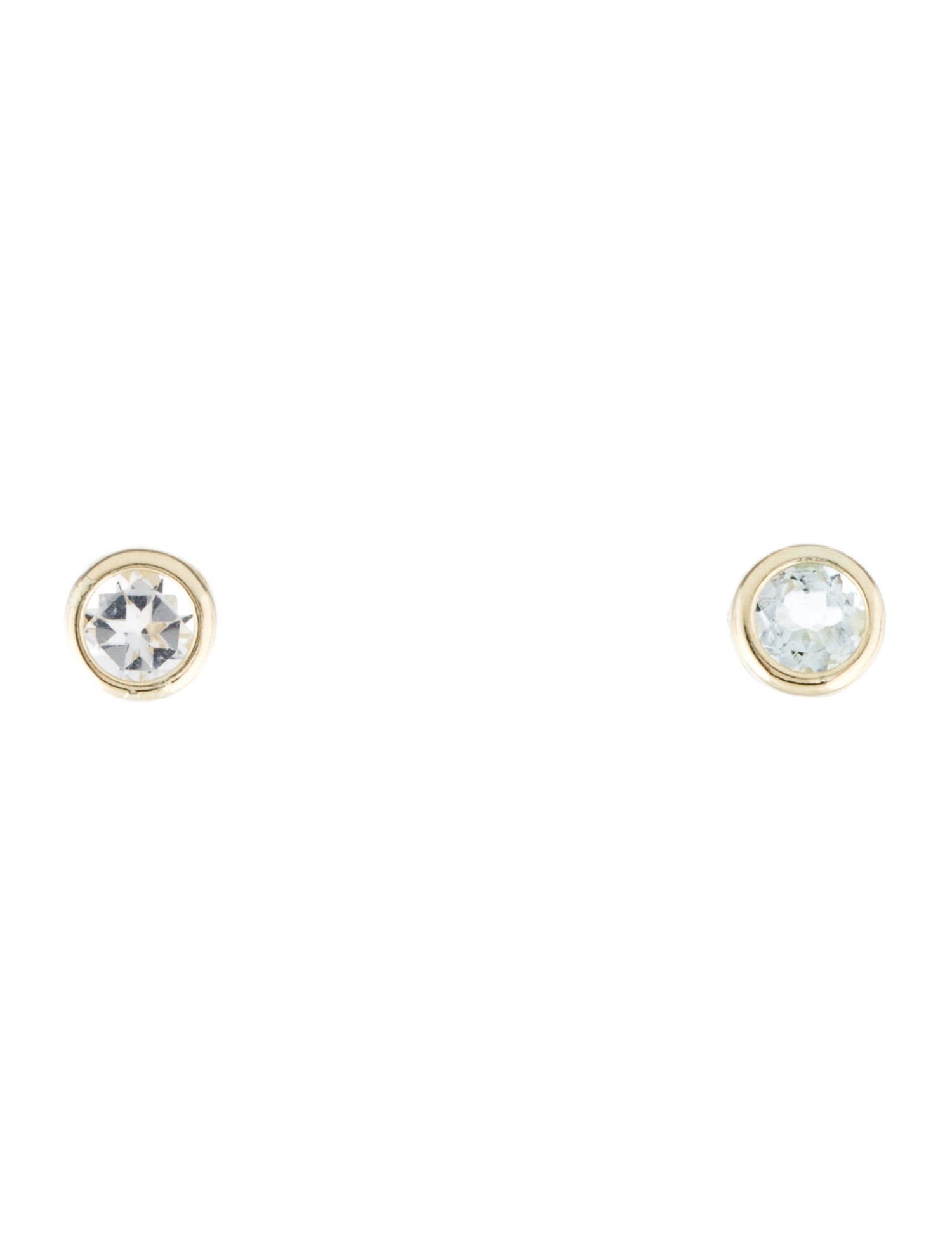 Earrings 14K Topaz & Aquamarine Stud Earrings