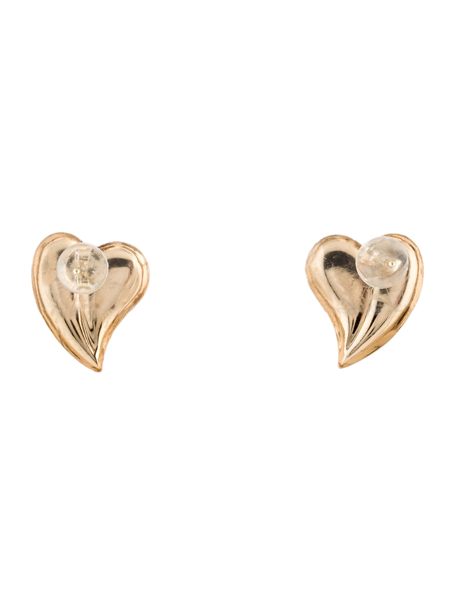 Earrings 14K Two-Tone Heart Stud Earrings