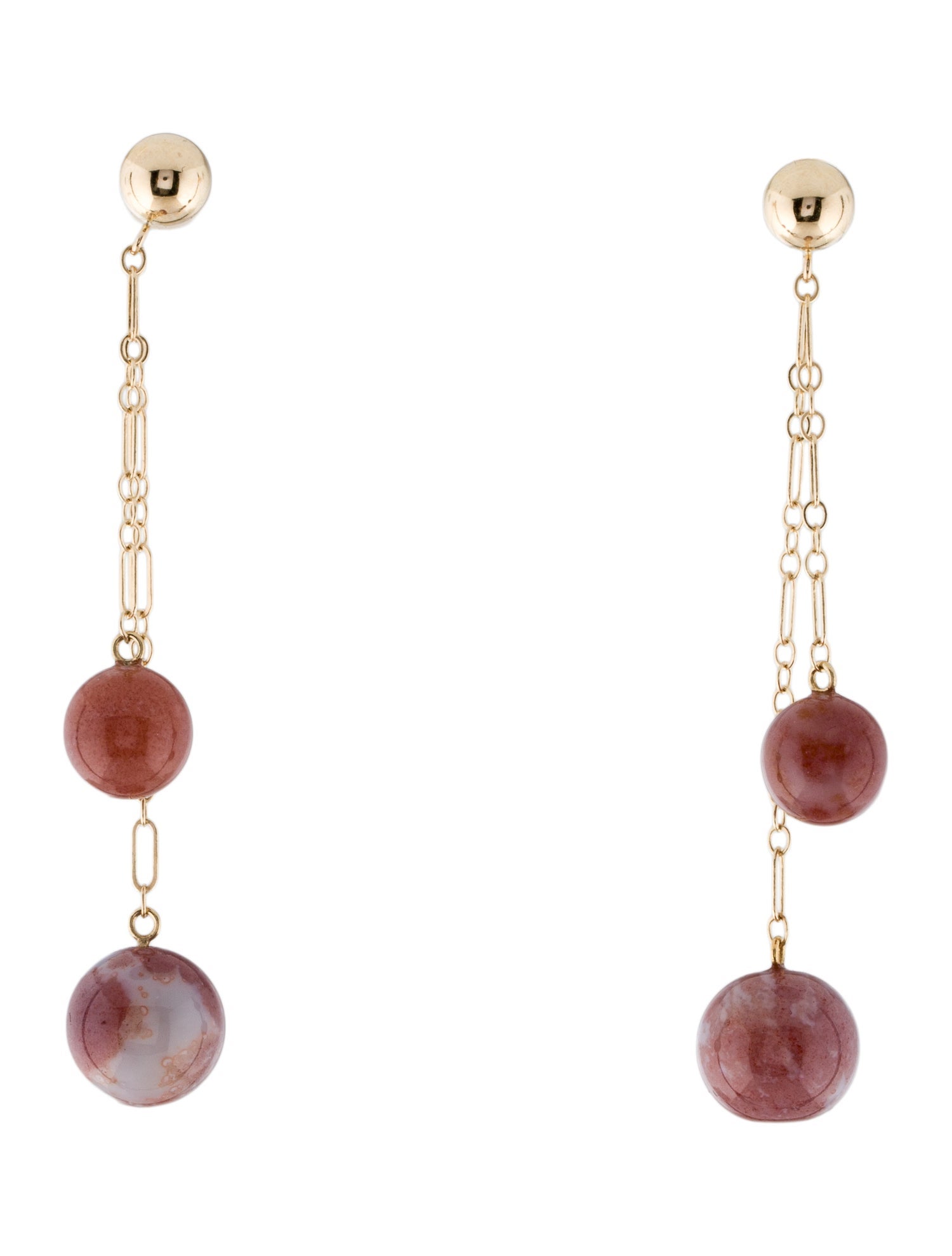Earrings 14K Dyed Agate Bead Drop Earrings