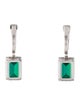 Earrings 14K 5.58ctw Synthetic Emerald & Lab-Grown Diamond Drop Earrings