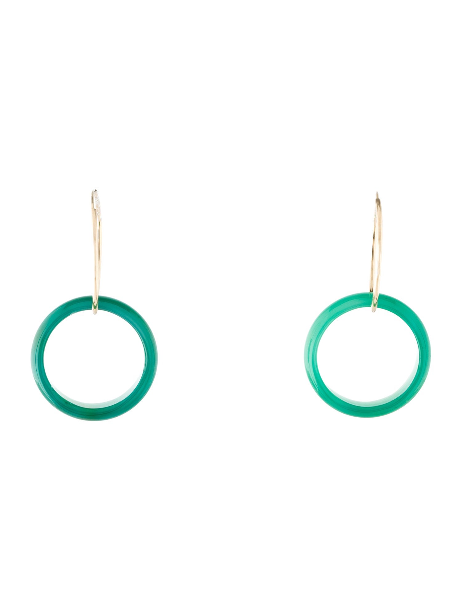 Earrings 14K Dyed Chalcedony Hoop Earrings