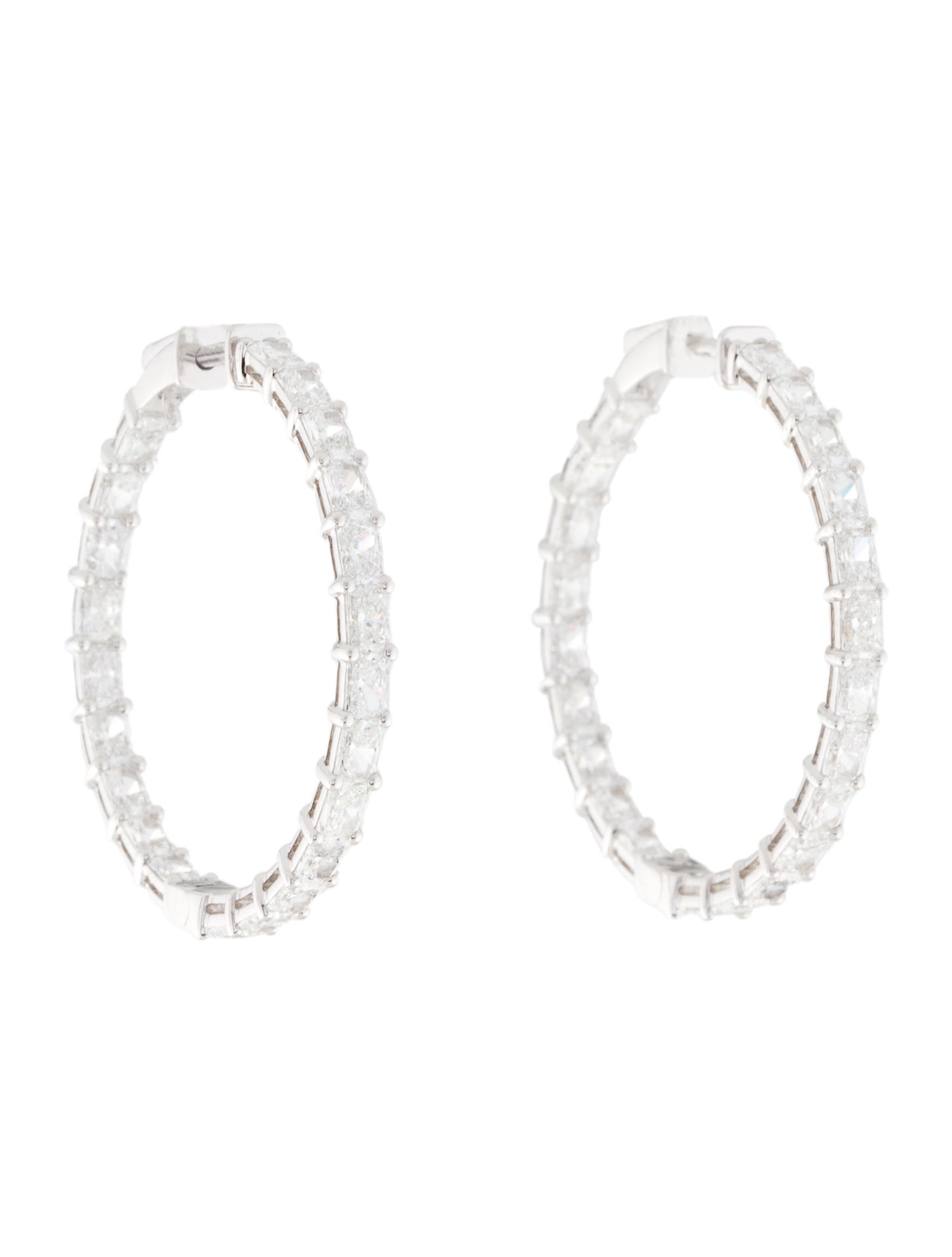 Earrings 14K 5.11ctw Lab-Grown Diamond Inside-Out Hoop Earrings