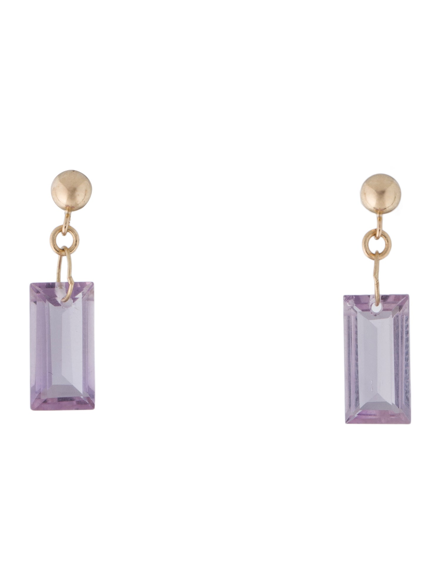 Earrings 14K Diamond Amethyst Drop Earrings