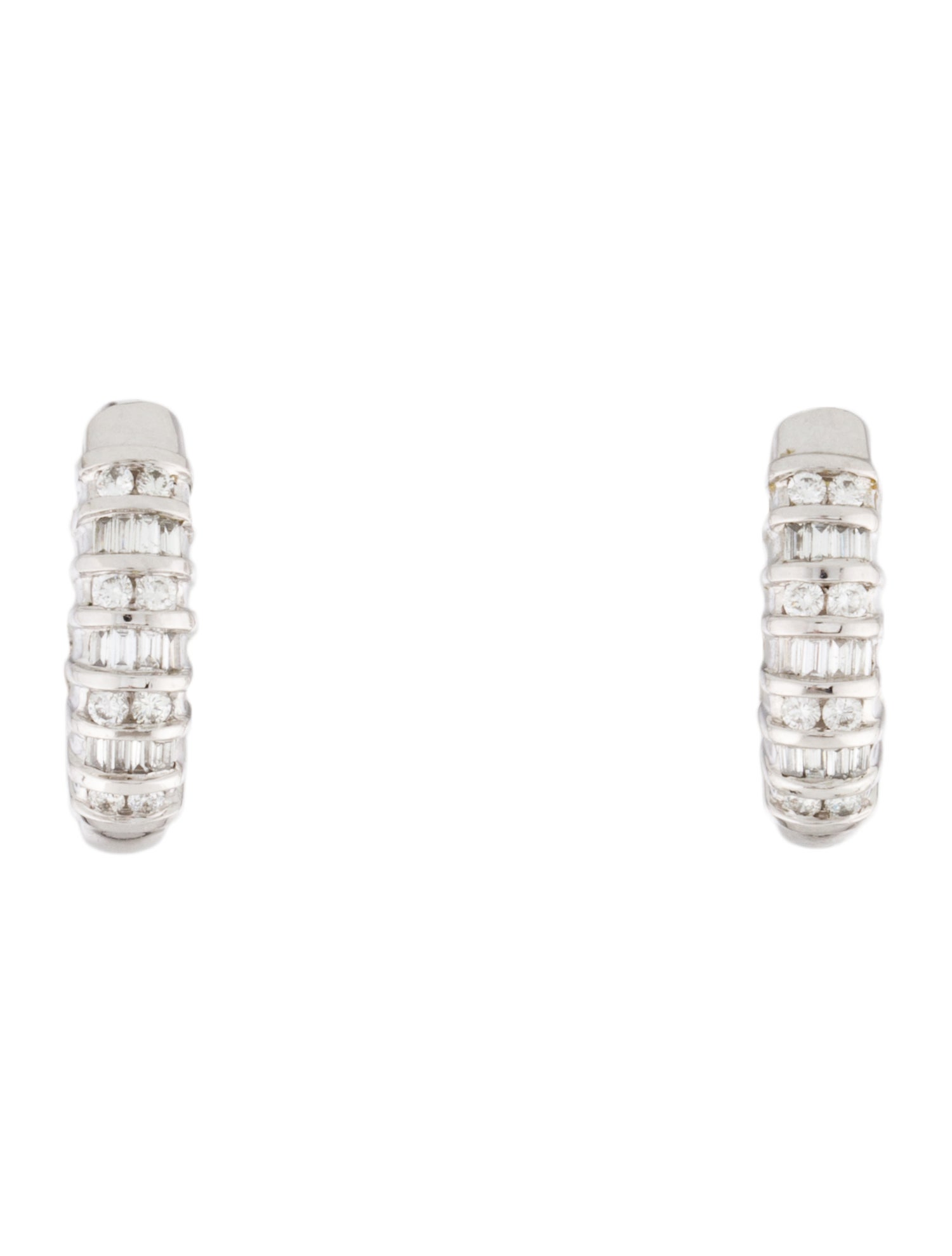 Earrings 14K Diamond J Hoop Earclip