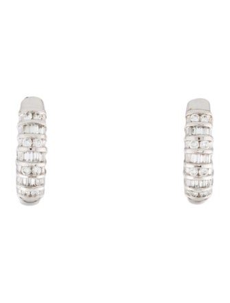 Earrings 14K Diamond J Hoop Earclip Earrings