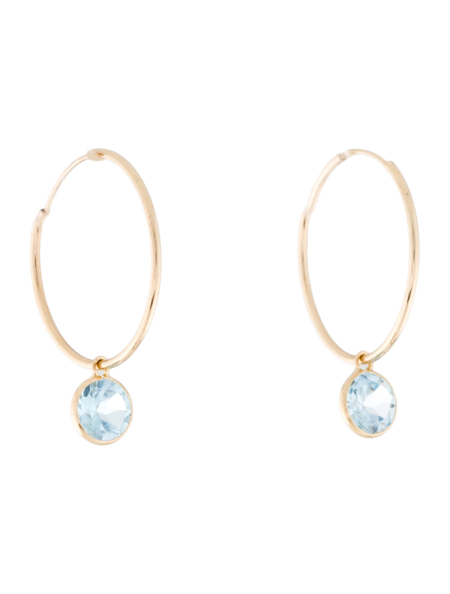 Earrings 14K 1.82ctw Topaz Hoop Earrings