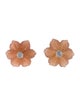 Earrings 14K Sapphire & Sunstone Flower Convertible Stud Earrings