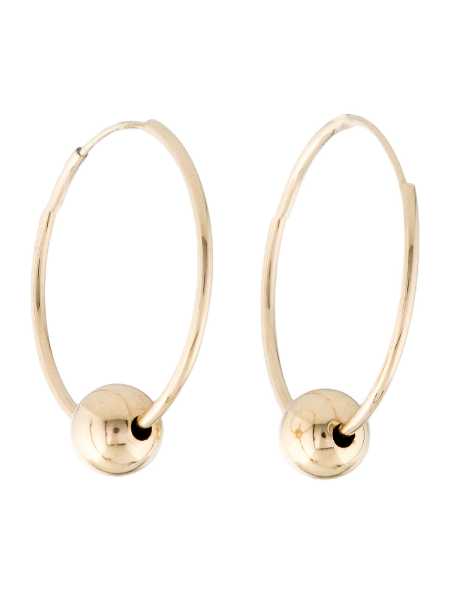 Earrings 14K Bead Ball Hoop Earrings
