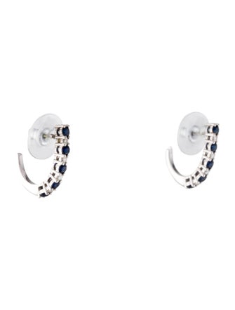 Earrings 14K Sapphire & Diamond Drop Earrings