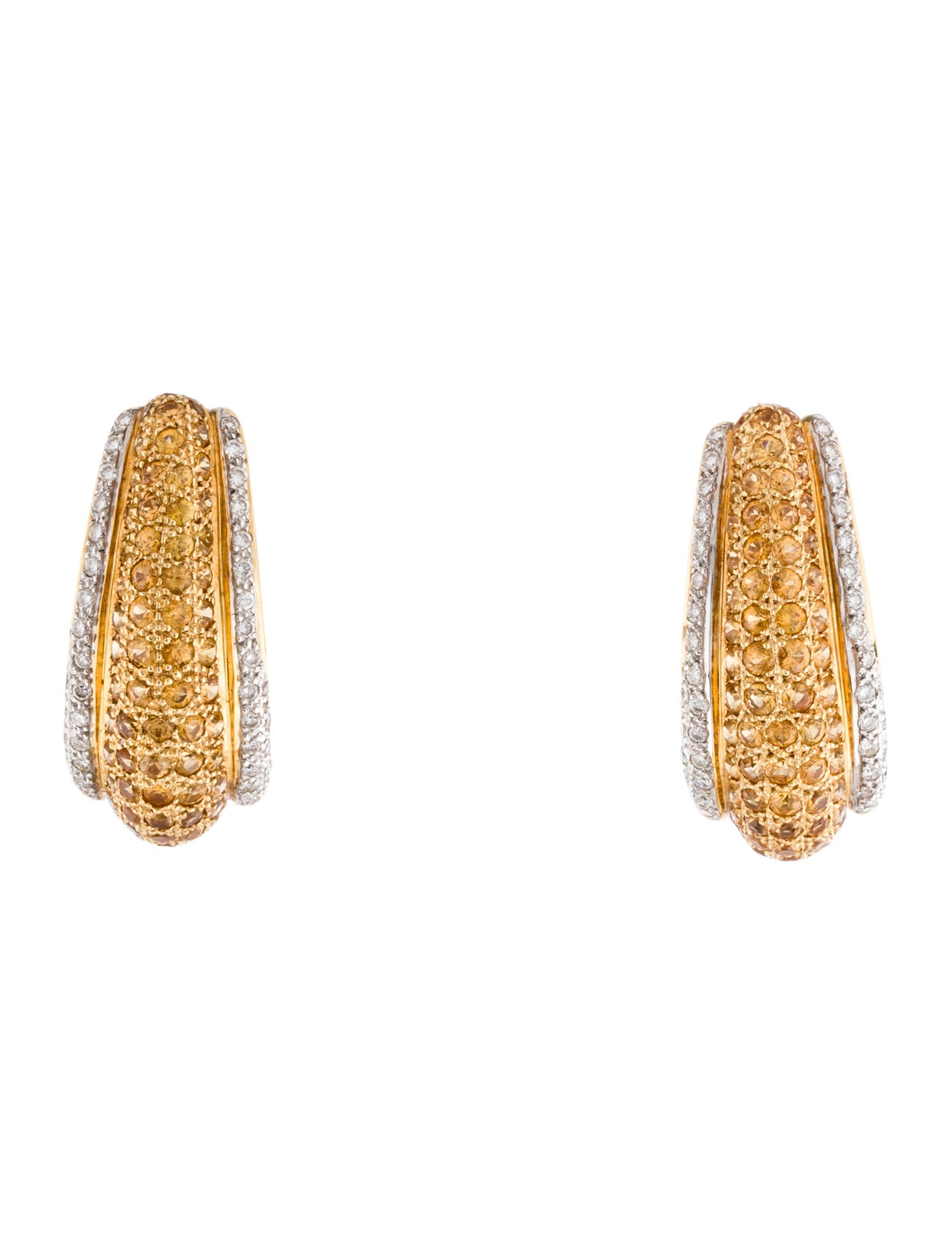 Earrings 18K Yellow Sapphire & Diamond Clip-On
