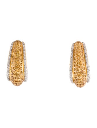 Earrings 18K Yellow Sapphire & Diamond Clip-On Earrings