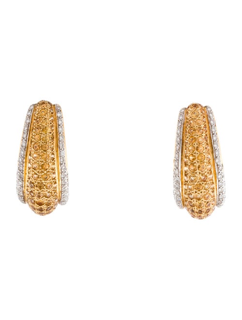 Earrings 18K Yellow Sapphire & Diamond Clip-On Earrings