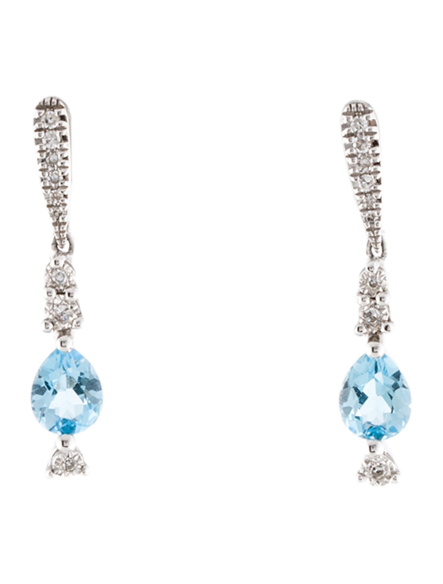 Earrings 18K Topaz & Diamond Drop Earrings