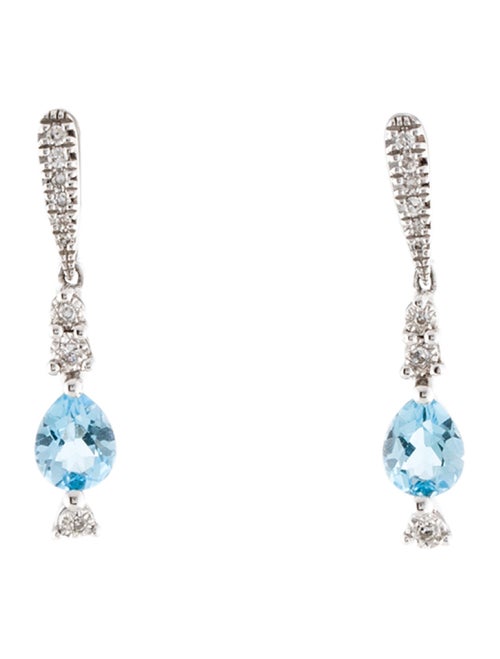 Earrings 18K Topaz & Diamond Drop Earrings