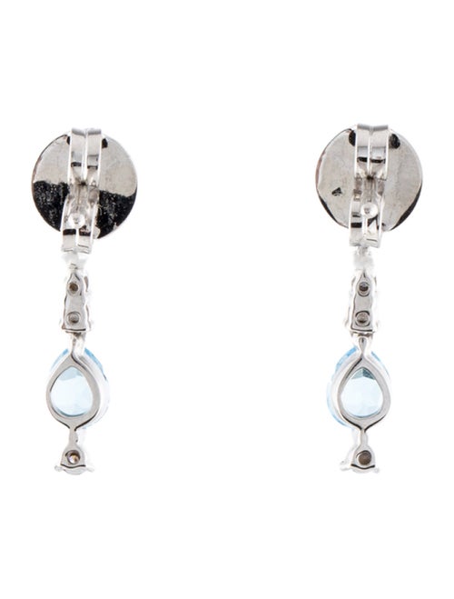 Earrings 18K Topaz & Diamond Drop Earrings