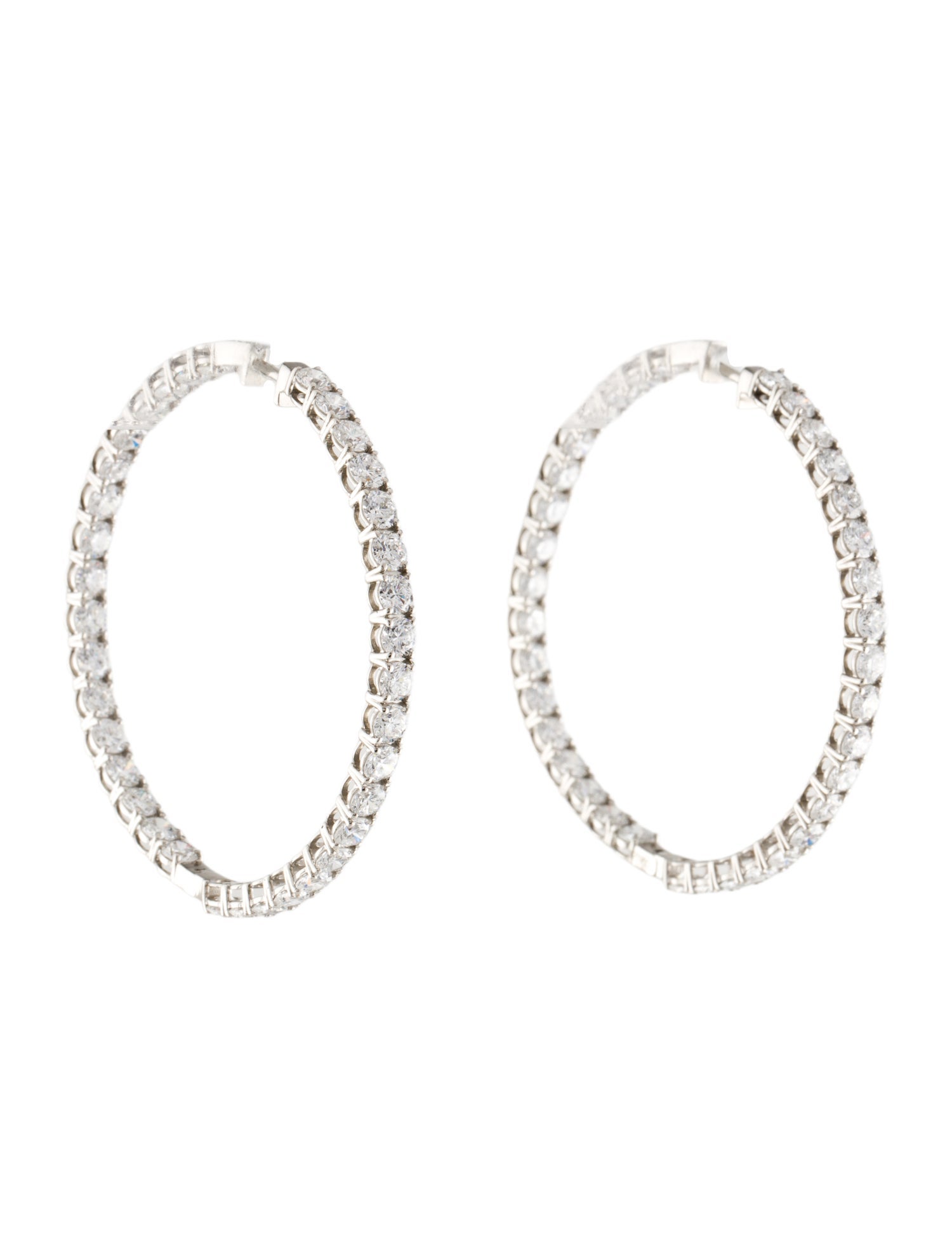 Earrings Platinum 10.08ctw Lab-Grown Inside-Out Hoop