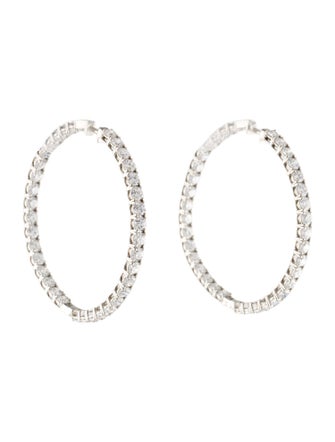 Earrings Platinum 10.08ctw Lab-Grown Inside-Out Hoop Earrings
