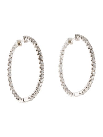 Earrings 14K 3.24ctw Diamond Inside-Out Hoop Earrings