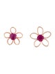 Earrings 10K Ruby Flower Stud Earrings