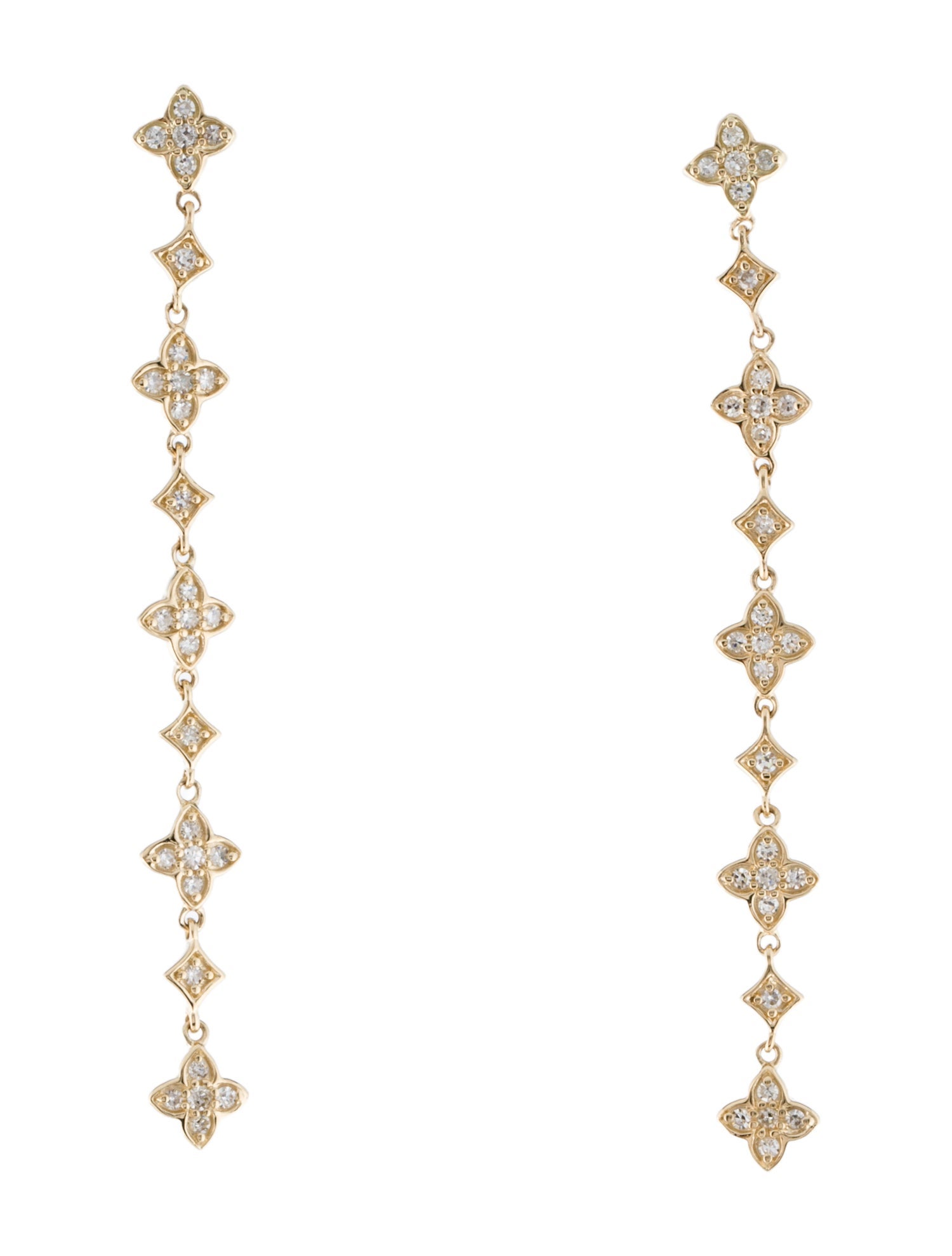 Earrings 10K Diamond Drop Earrings