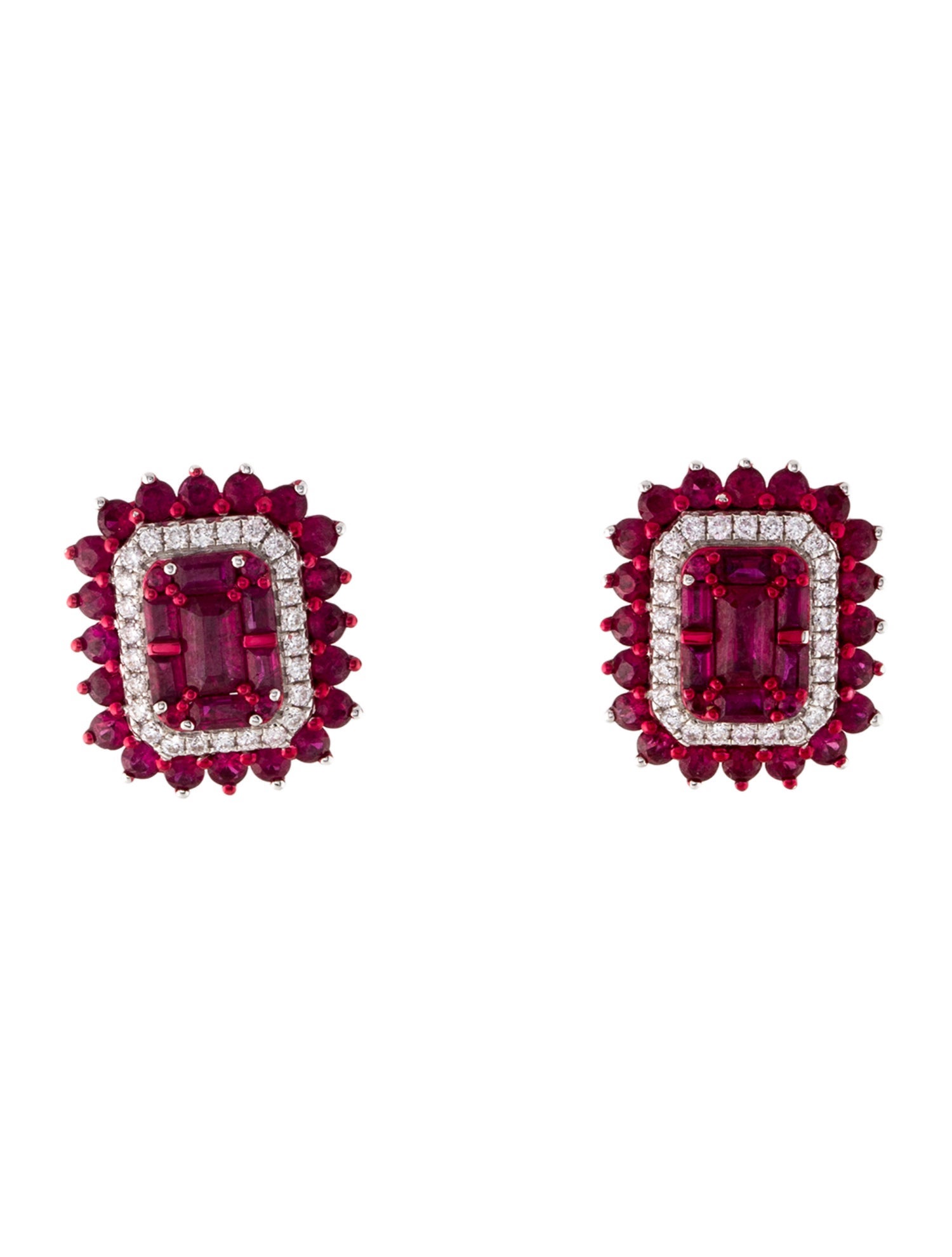 Earrings 18K Ruby & Diamond Stud Earrings
