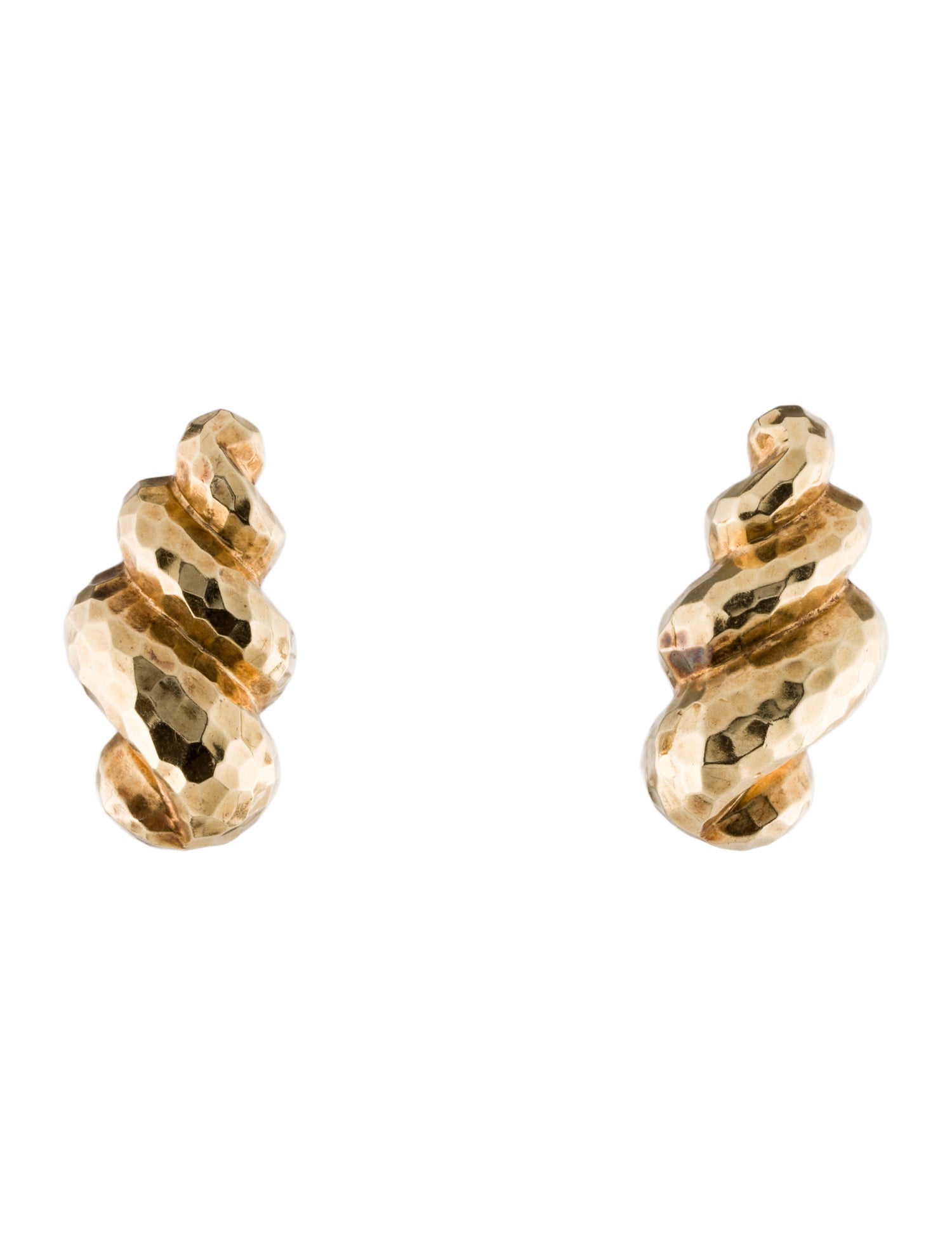 Earrings 14K Faceted Conch Shell Clip-On