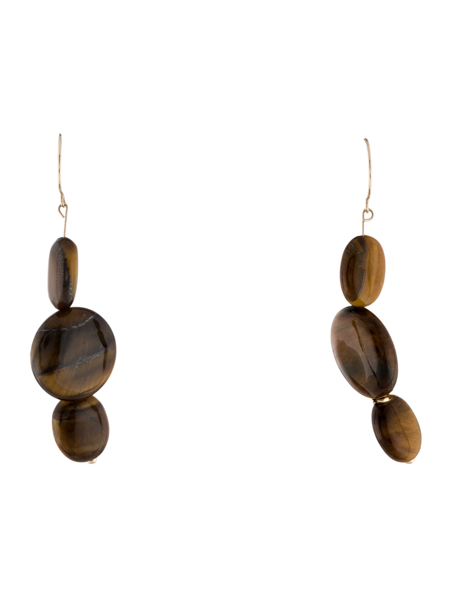 Earrings 14K Tiger's Eye Quartz Drop Earrings