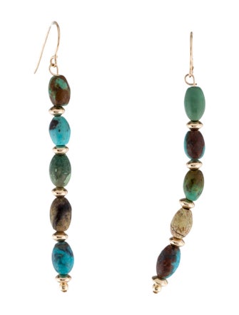 Earrings 14K Turquoise Beaded Drop Earrings